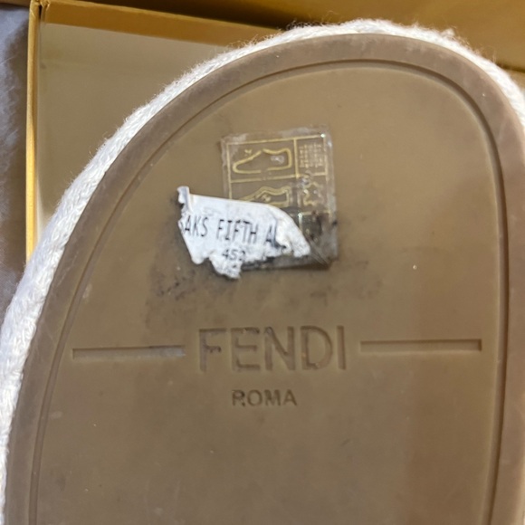 Fendi Cream Knotted Sandals - Picture 6 of 6